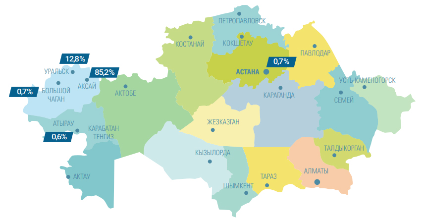 Рис. 10. Работники КПО с разбивкой по регионам, 2024 г.